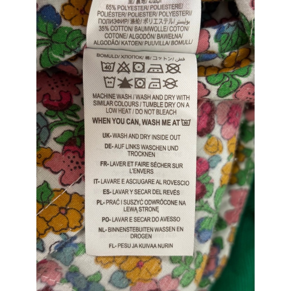 Mini Boden Girls Green Corduroy Skirt Floral Lined Elastic Waist 6-7Y 2239 - Picture 7 of 7